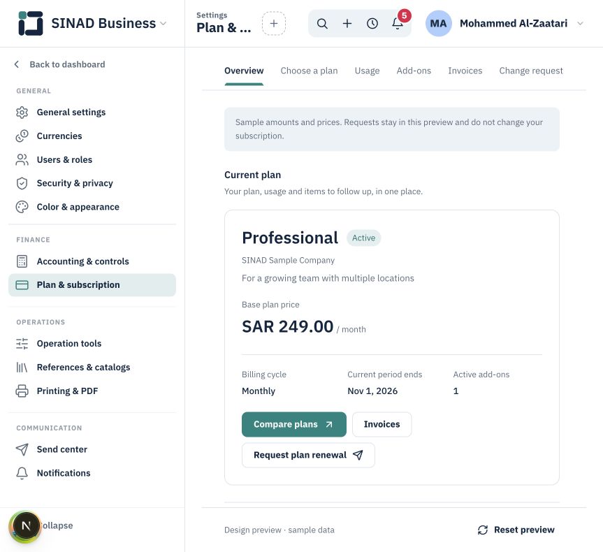Plans, subscription and usage